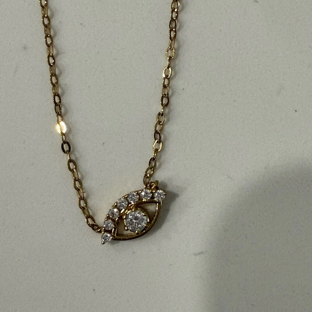 (28)NADRI NEW CZ Evil Eye Necklace